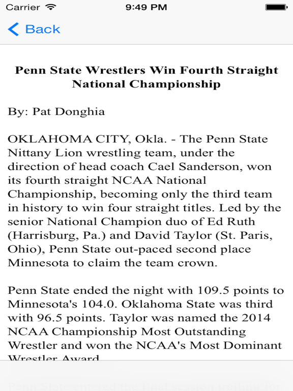 Screenshot #5 pour Penn State Wrestling Club