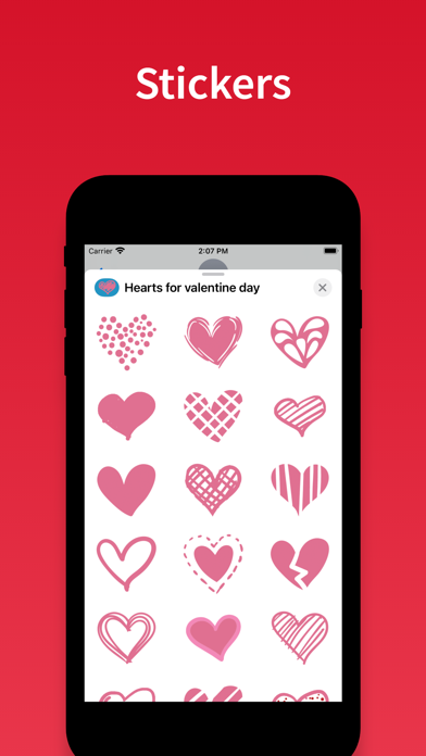 Screenshot #1 pour Autocollants coeur - emojis