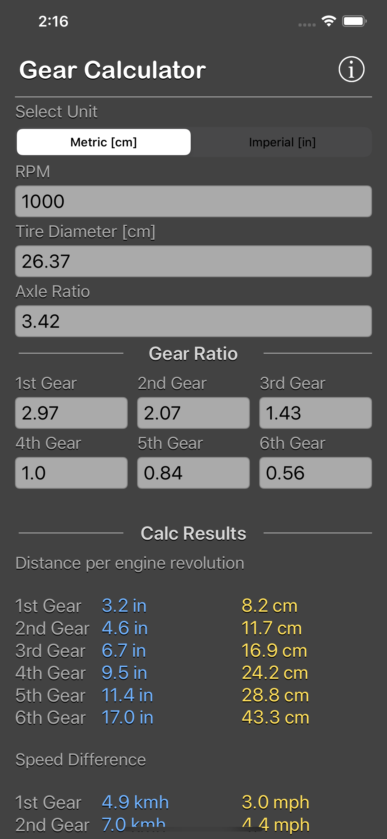 Calculadora de engranajes