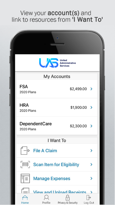 UAS FSA & HRA Screenshot