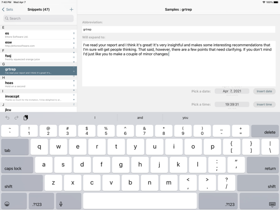 Screenshot #5 pour TypeIt4Me Touch