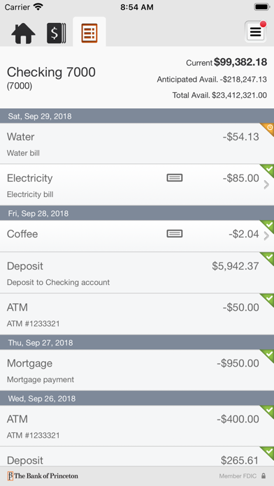The Bank of Princeton Business Screenshot