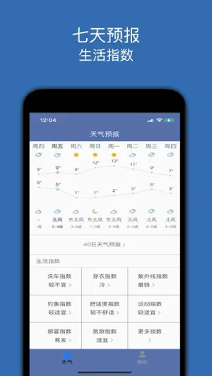 天气预报－精准72小时预报和生活指数 screenshot 2