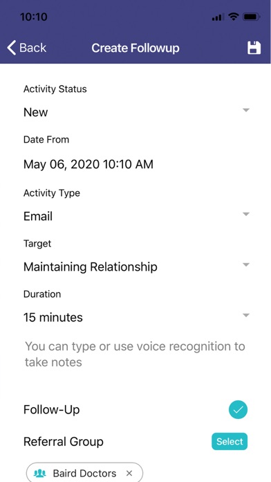 MI Contact Screenshot