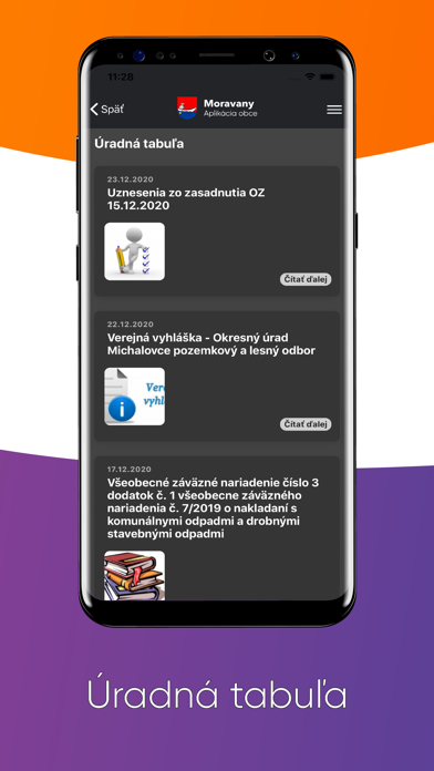 Obec Moravany Screenshot