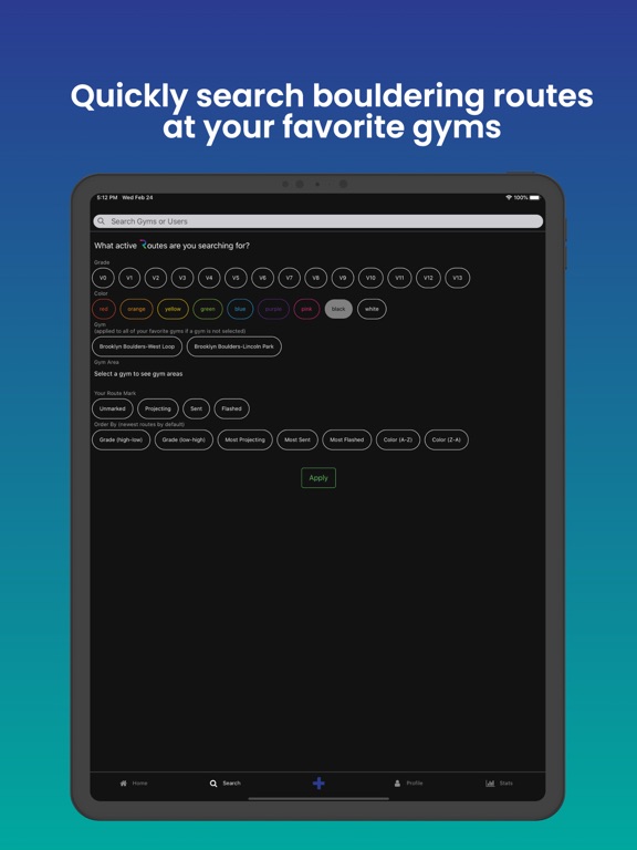 RouteIt Indoor Bouldering iPad screenshot 4 - Health & Fitness app