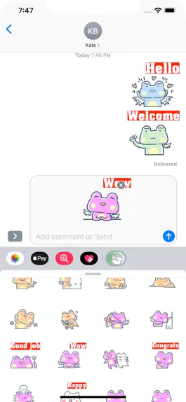 Game screenshot Cute Frog Stickers pack apk