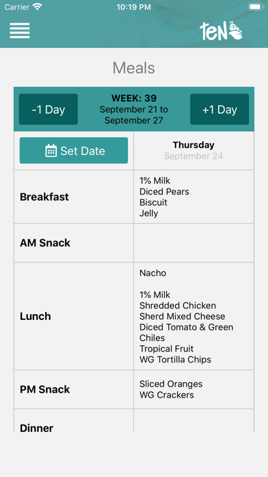 TEN Childcare App Screenshot