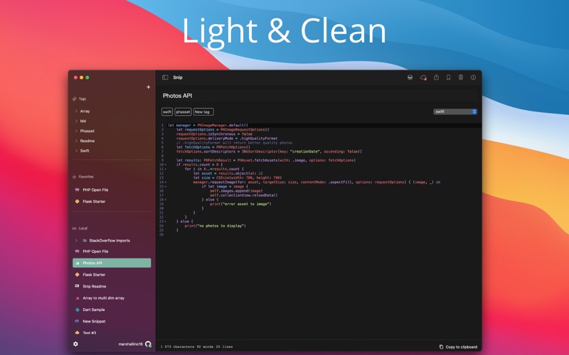 snip : snippets manager iphone screenshot 1