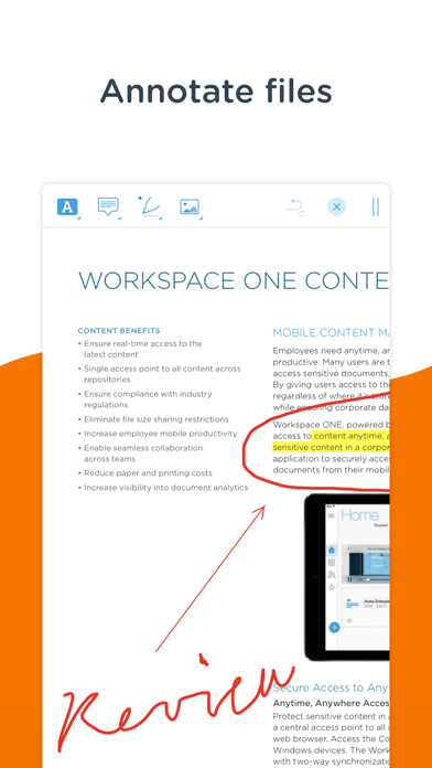Content - Workspace ONE Screenshot