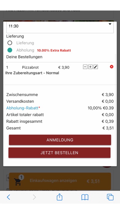 Pizzeria Milano Isny Screenshot