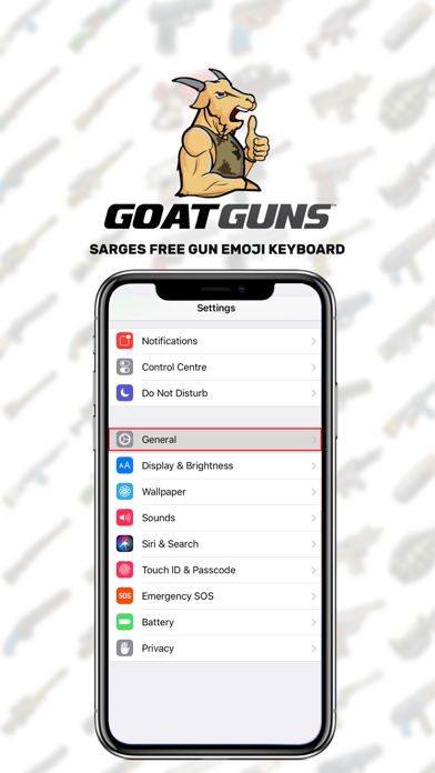 Gun Emoji Keyboard Screenshot