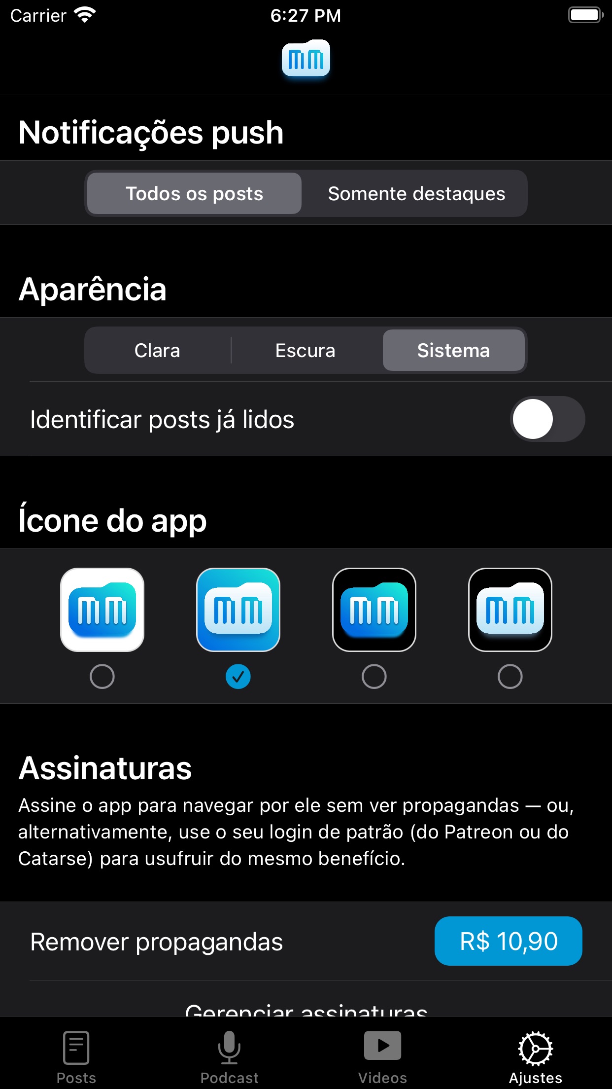 Screenshot do app MacMagazine