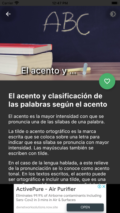 Curso de ortografia en español Screenshot