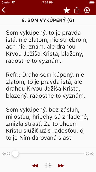 Piesne chvály Screenshot