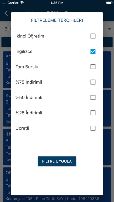 Üniversite Taban Puanları 2021 Screenshot