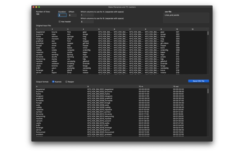 Screenshot #1 pour Filenames and TC-markers