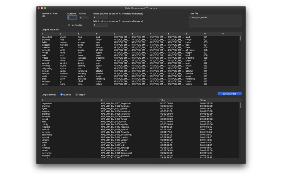 Filenames and TC-markers (macOS) 由: Helge Tjelta Filenames and TC-markers (macOS) 由: Helge Tjelta
