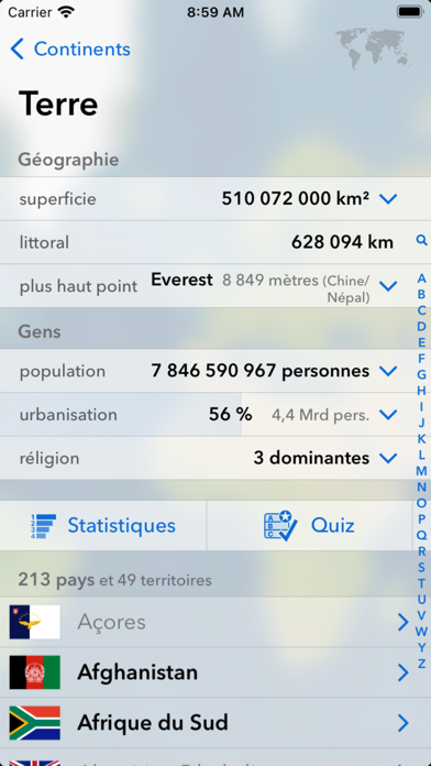 Screenshot #1 pour Géographie du Monde