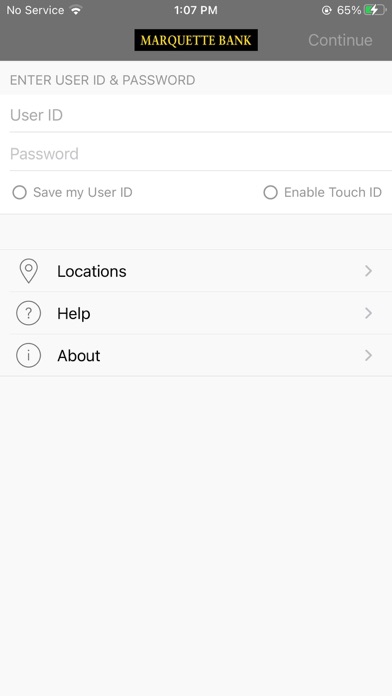 Marquette Bank Mobile Banking Screenshot