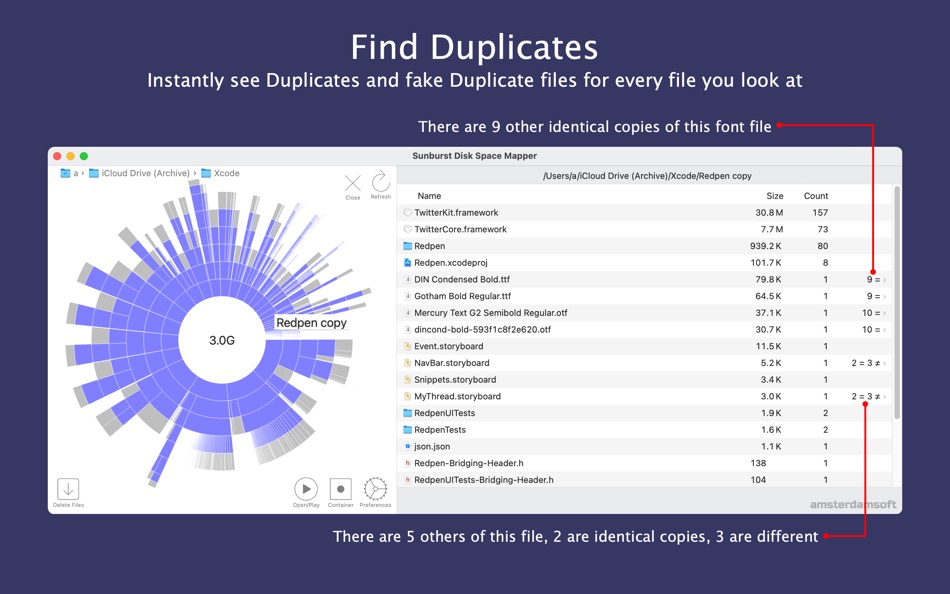 #9. Sunburst Disk Space Mapper (macOS) 由: Amsterdamsoft LLC