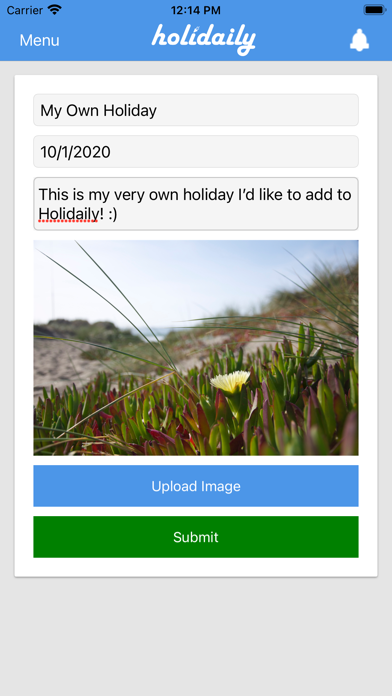 Holidaily - Find Holidays Screenshot