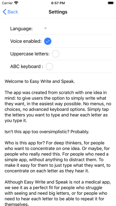 Easy Write and Speak Screenshot