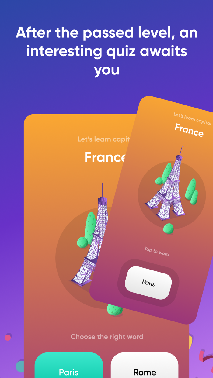 Memory training game with test