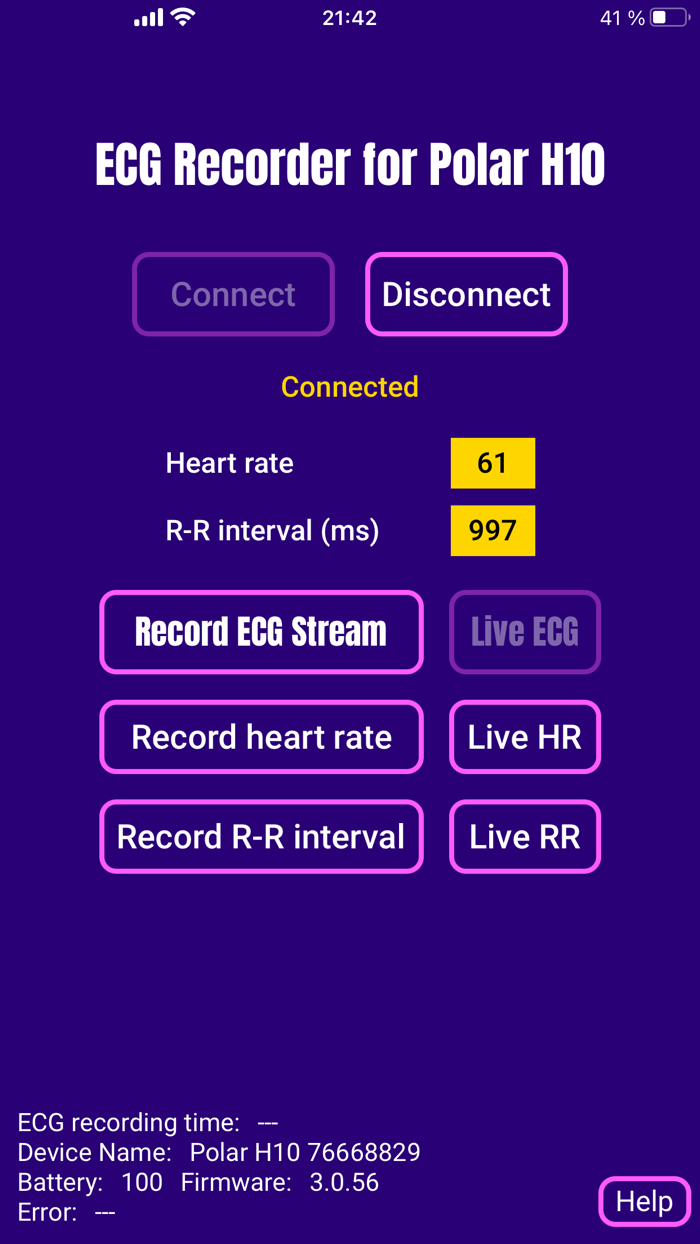 ECG EKG Recorder for Polar H10