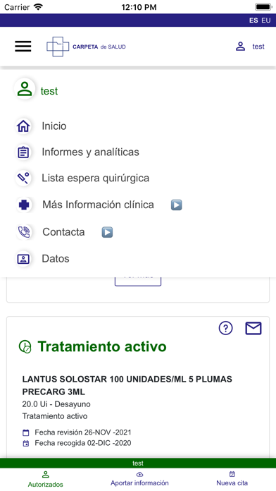 Carpeta de Salud Screenshot
