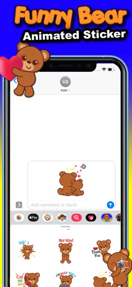 Game screenshot Funny Bear Animated Sticker apk