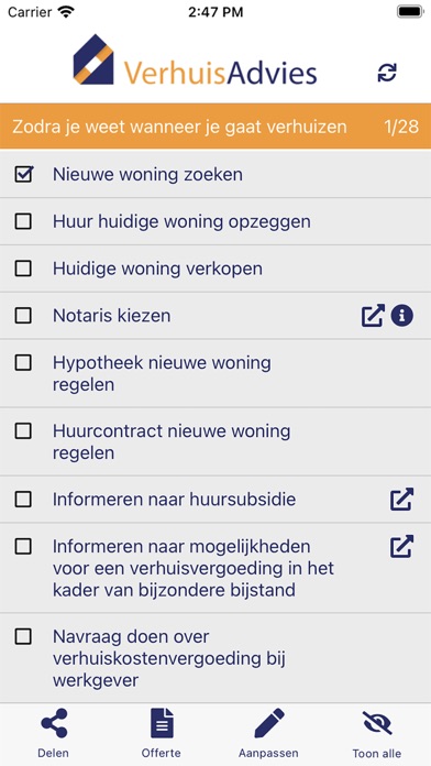 VerhuisAdvies Screenshot
