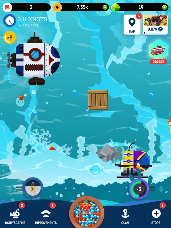 Screenshot #4 pour Idle Sous-marin: Navale Voyage