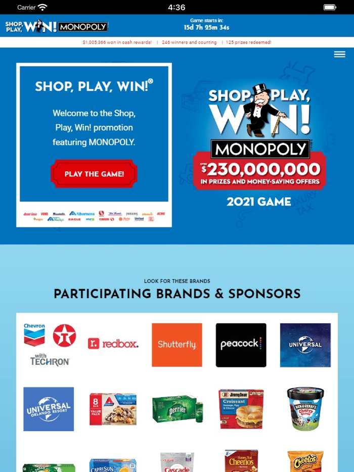 Shop Play Win® MONOPOLY