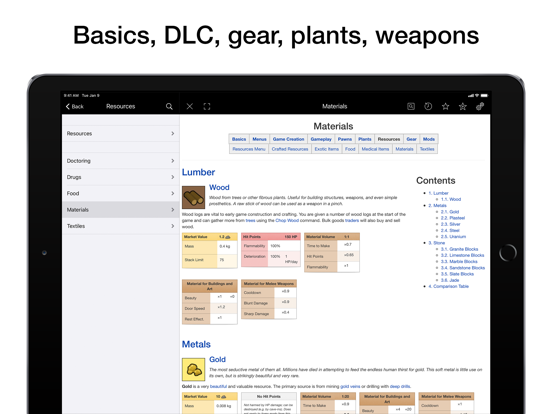 Pocket Wiki for RimWorld iPad app afbeelding 2