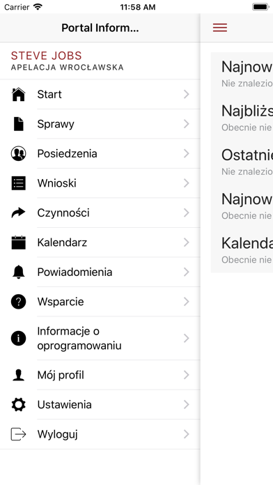 Portal Informacyjny Sądów Screenshot