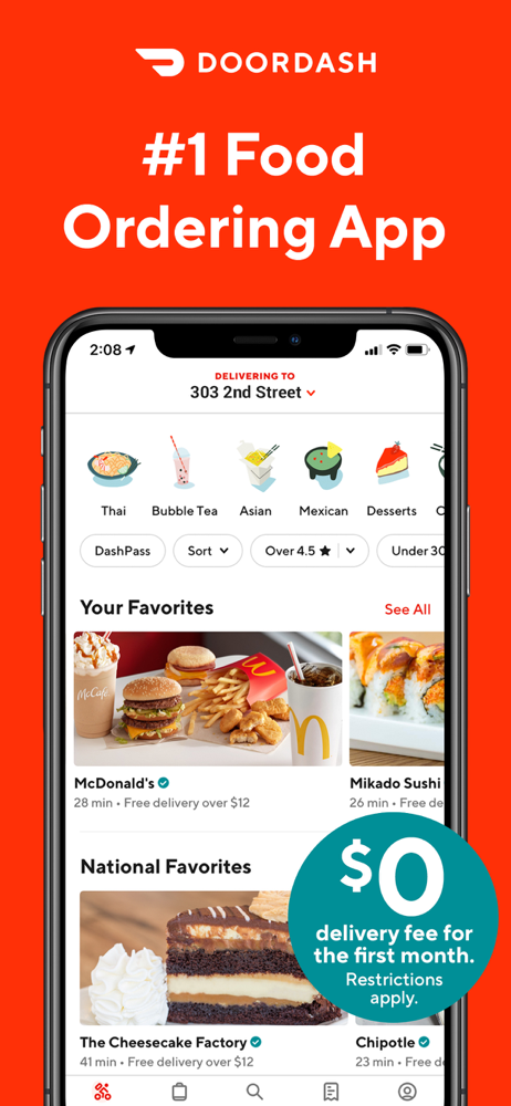 Doordash Food Delivery Overview Apple App Store Us