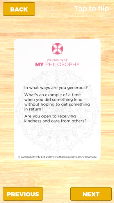 Woman Wise Conversation Cards Screenshot