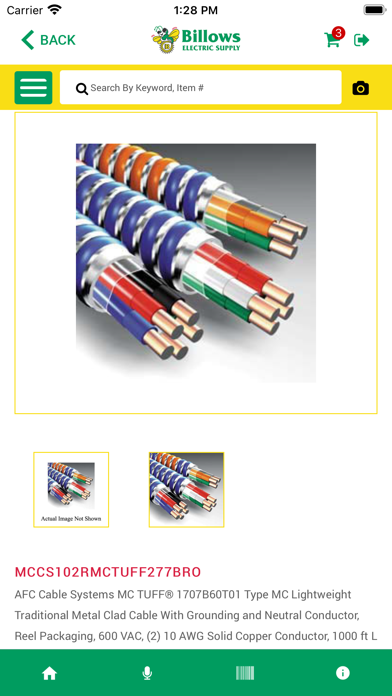 Billows Electrical Supply Screenshot