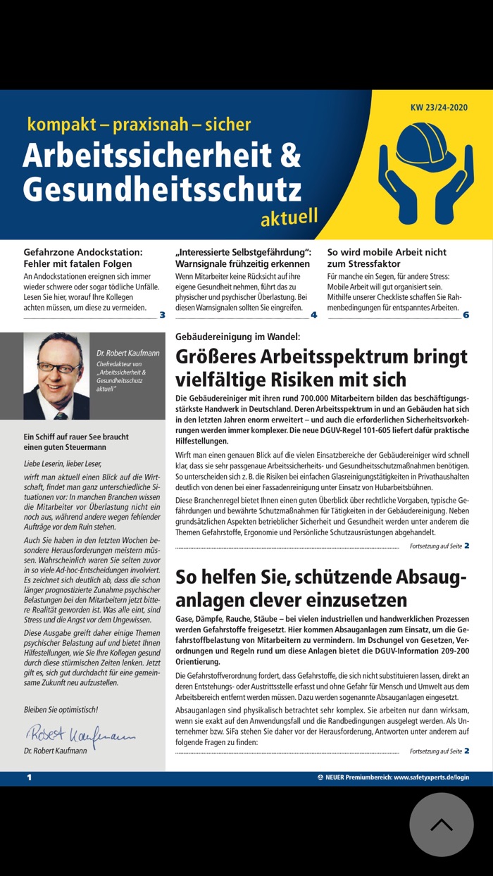 Arbeitssicherheit aktuell