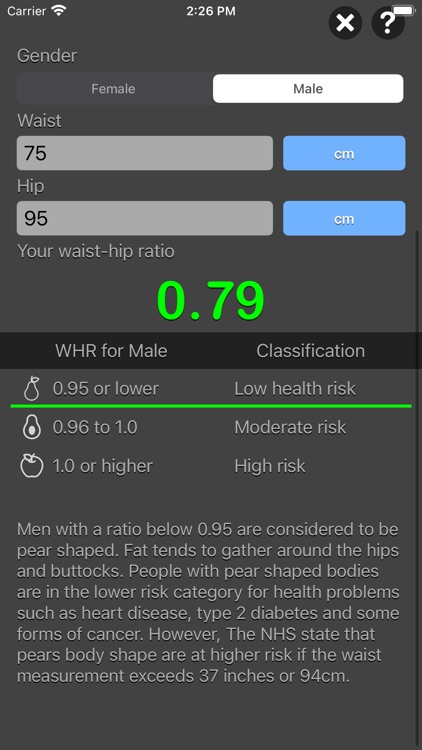 Waist to Hip Ratio Calc screenshot-3