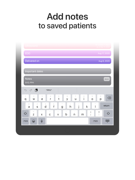 Prego OB Wheel iPad screenshot 4 - Medical app