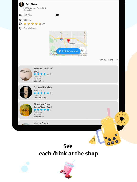 Bubble -- boba finder iPad screenshot 3 - Food & Drink app