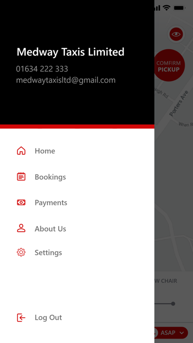 Medway Taxis. Screenshot