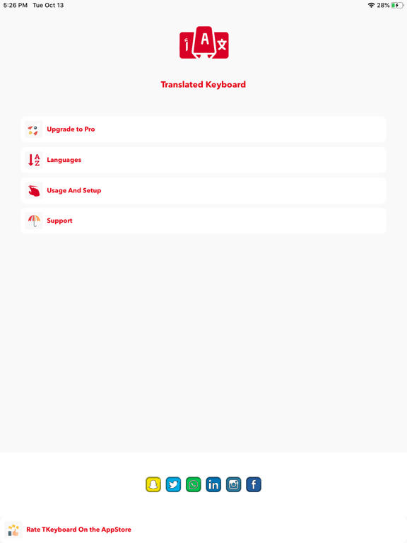 TranslatedKeyboard iPad screenshot 4 - Utilities app