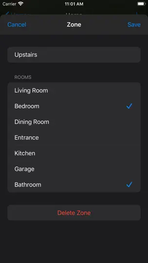 Capture d'écran de Home Configurator sur iPhone 5