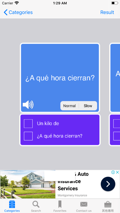 English to Spanish Phrasebook Screenshot
