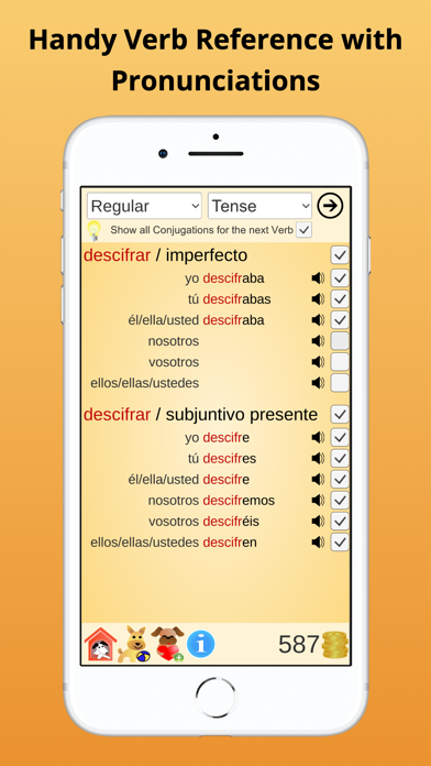 Verb Conjugations Spanish Screenshot