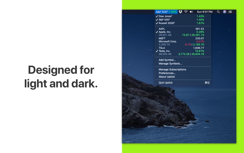 Uptick - Stock Ticker Screenshot