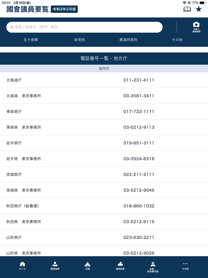 国会議員要覧 令和3年2月版